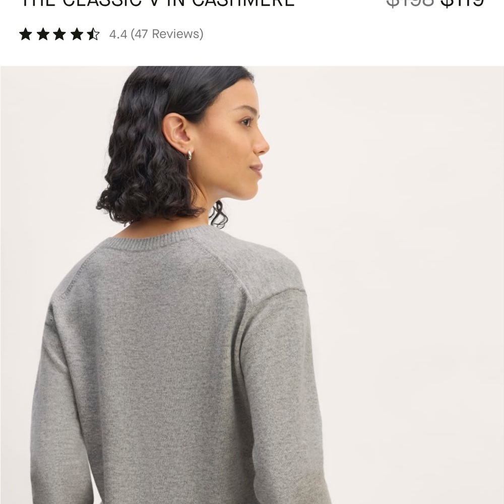 Everlane Classic V-Neck Cashmere Women's Sweater - Picture 5 of 8